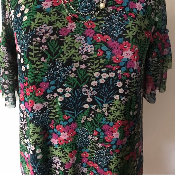 NWOT Round Neck Tunic Dress - Floral print - M - Picture 3 of 8